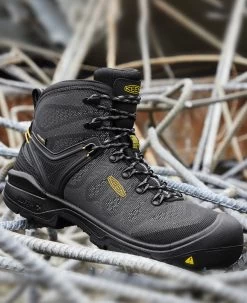 Keen Men's Dearborn 6" Waterproof Boot (Carbon-Fiber Toe) | Black/Steel Grey -Shoes Haven Shop 1025692 PDP LeftImage