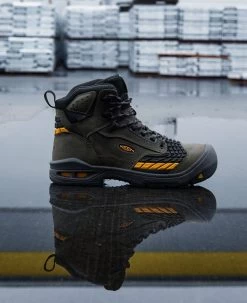 Keen Men's Troy 6" Waterproof Boot (Carbon-Fiber Toe) | Magnet/Black -Shoes Haven Shop 1025697 PDP RightImage