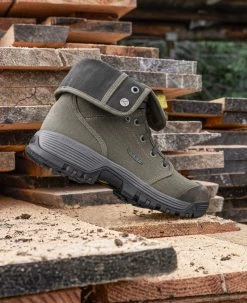 Keen Men's Roswell Mid (Carbon-Fiber Toe) | Military Olive/Black Olive -Shoes Haven Shop 1026364 PDP RightImage
