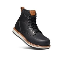 Keen Men's San Jose 6" Boot (Aluminum Toe) | Black/Caramel Cafe -Shoes Haven Shop 39228995b20f67d0be84190edb5db804b8989ecd