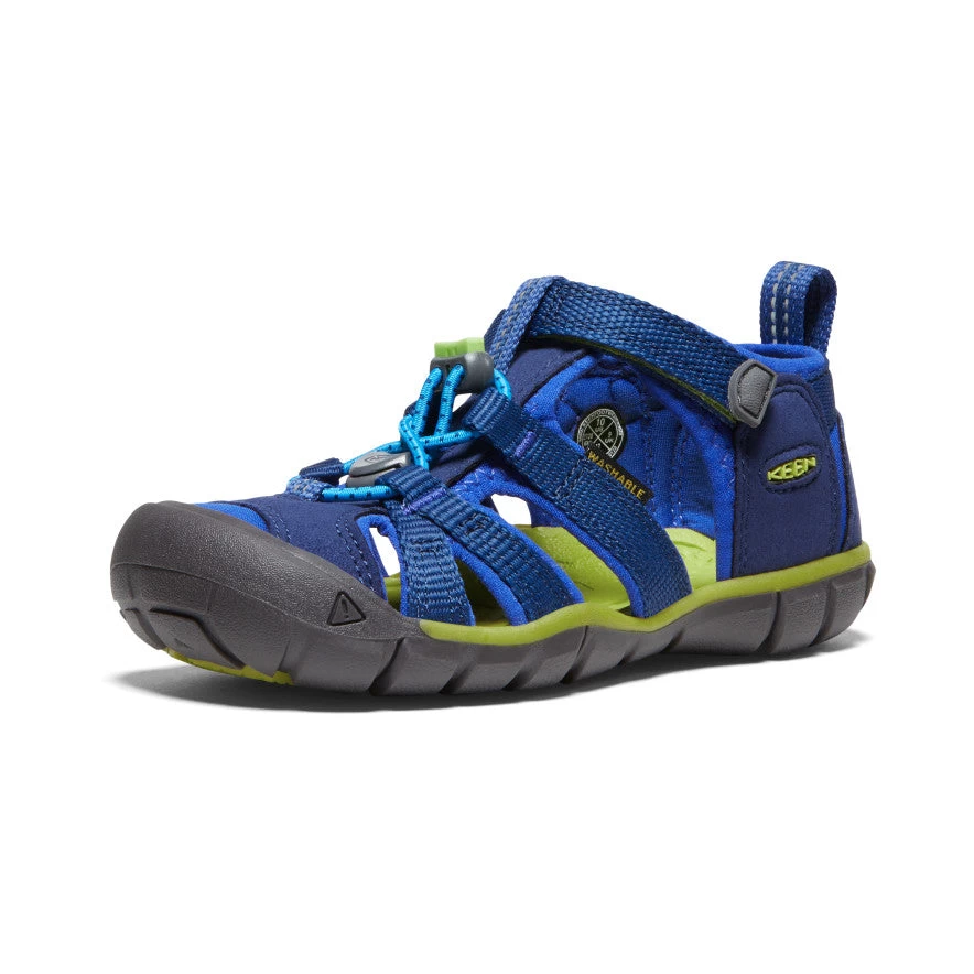 Keen Little Kids' Seacamp II CNX | Blue Depths/Chartreuse 5 Keen Little Kids' Seacamp II CNX | Blue Depths/Chartreuse - Image 3