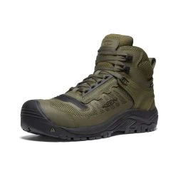 Keen Men's Reno Mid KBF Waterproof (Carbon-Fiber Toe) | Dark Olive/Black -Shoes Haven Shop 799db304785b3cbdbc1921e282992c5a5f677857