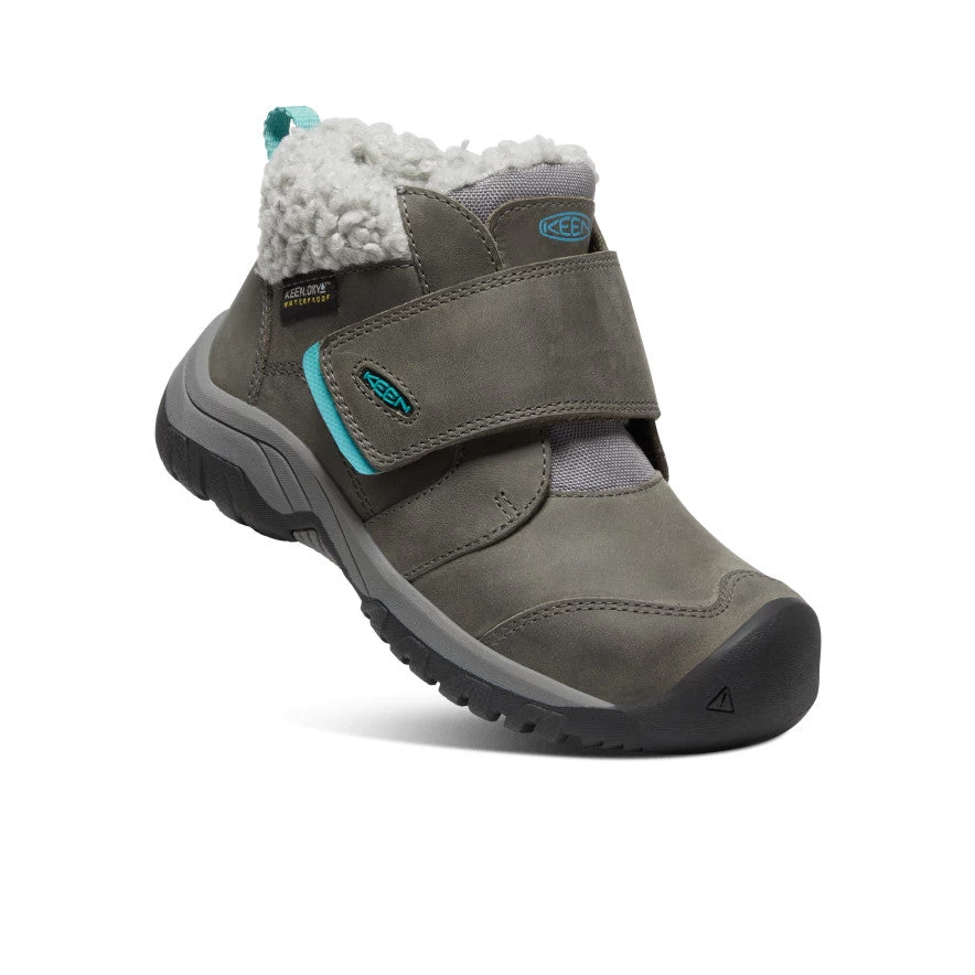 Keen Little Kids' Kootenay IV Waterproof Boot | Steel Grey/Porcelain 5 Keen Little Kids' Kootenay IV Waterproof Boot | Steel Grey/Porcelain - Image 3